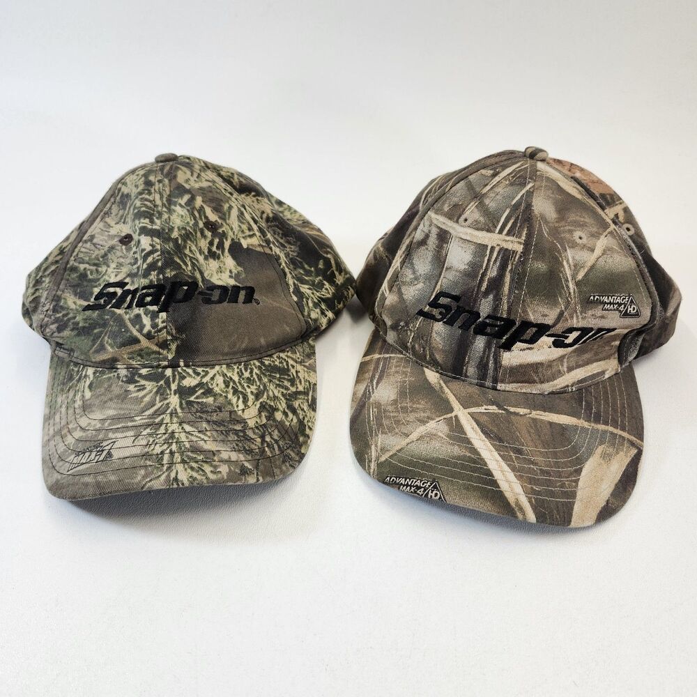 Snap-On Hats Lot of 2 K-Products Camouflage Snapback Cap Tools Advantage Max-4 1